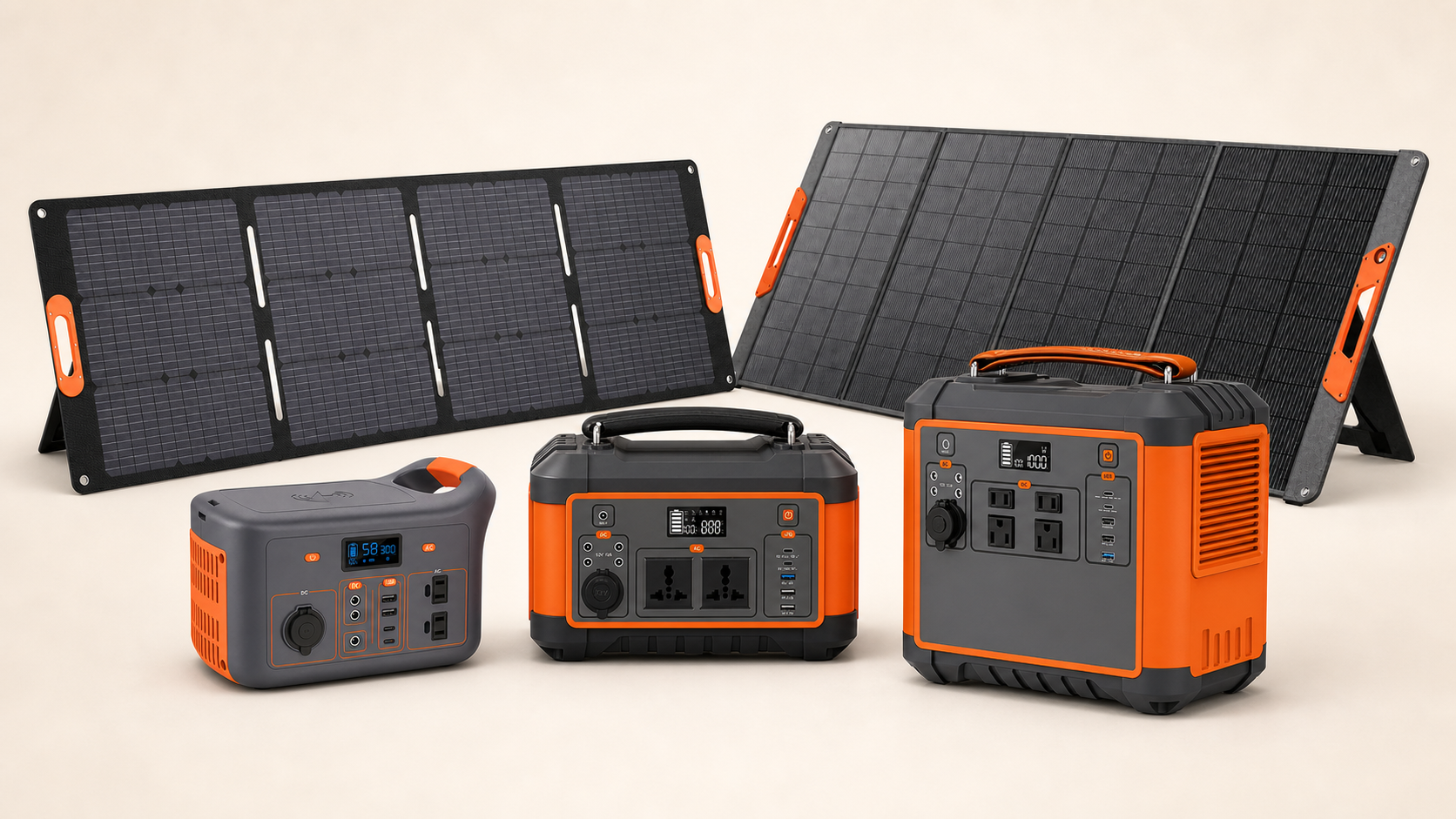 Painéis solares dobráveis e estações de energia portáteis da linha de produtos